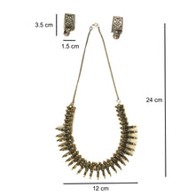 Load image into Gallery viewer, Antique Oxidised Golden Choker Necklace Set
