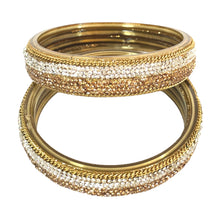 Load image into Gallery viewer, Double shade smooth designed Gorgeous Glass Bangles
