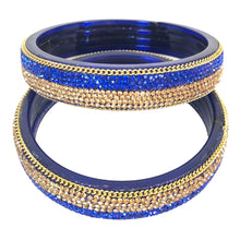 Load image into Gallery viewer, Double shade smooth designed Gorgeous Glass Bangles
