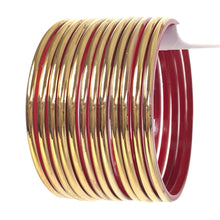 Load image into Gallery viewer, Galaxy premium quality Glass Bangles with Golden Touch
