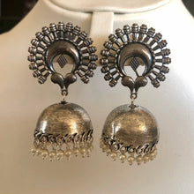Load image into Gallery viewer, Silver Oxidised Jhumka (Goda)
