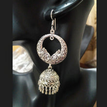 Load image into Gallery viewer, Oxidised/German Silver Jhumka Earrings pair
